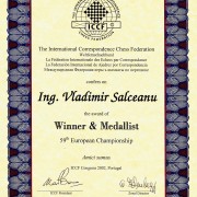 Salceanu Vladimir - 59 ICCH Champion Diploma 2002