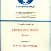 Reicher Emanuel - 1984 - Diploma Arbitru international