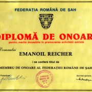 Reicher Emanuel - 1997 - Diploma membru onoare FRSah