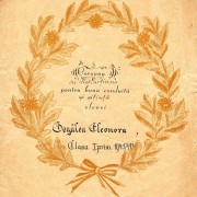 În clasa I-a primară, micuța Eleonora Gogâlea primește "Coroana cu distincțiune pentru bună conduită și silință", 1945-1946