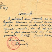 1949 - Adeverință școlară pentru eleva Eleonora Gogâlea. Remarcăm media generală foarte bună a Norei!