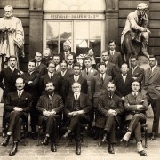 1927, Paris - Ion Gudju la College de France (în centru, marcat cu bulină albă pe rever).
